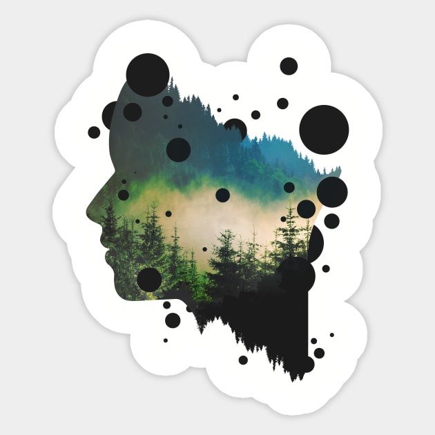 Face Of The Forest Sticker by Sitchko